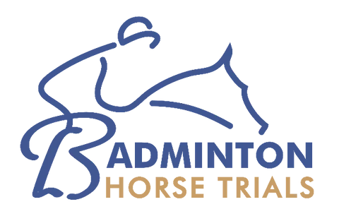 A logo of Badminton Horse Trials - blue 
