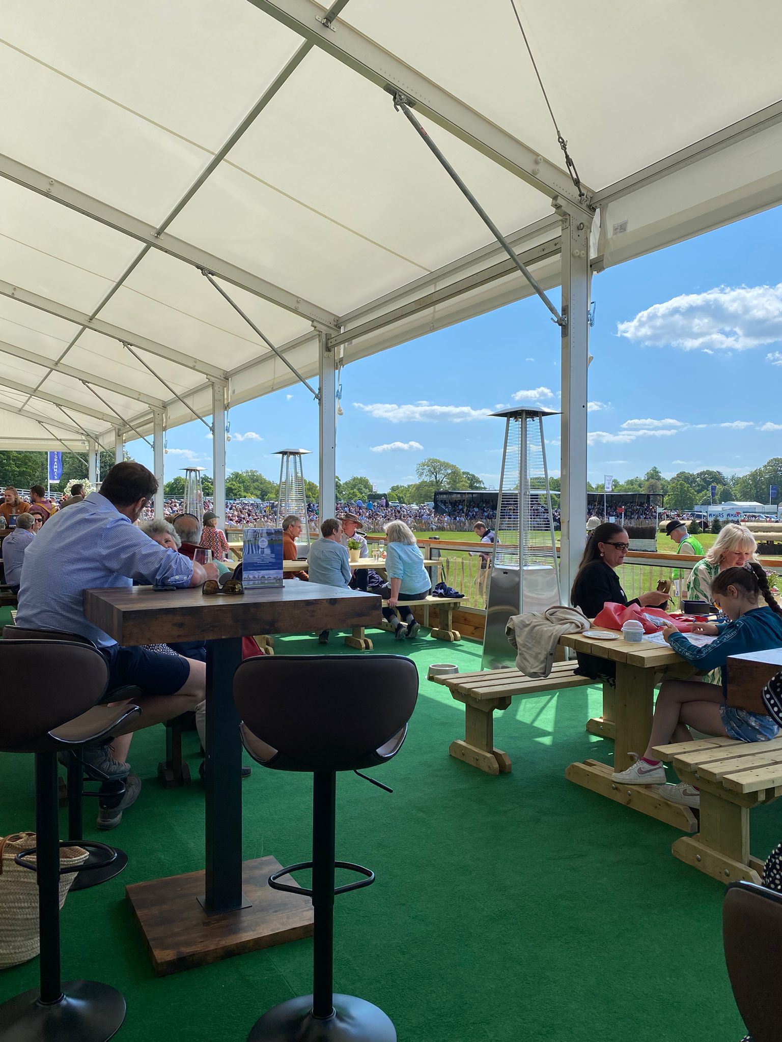 Clients enjoying hospitality on the balcony
